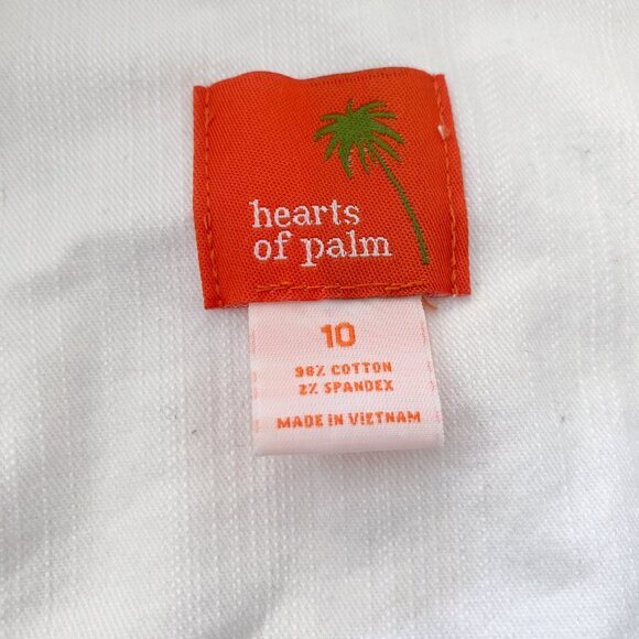 Hearts Of Palm - White Button Up Denim Jacket with Beaded Collar - Picture 6 of 8